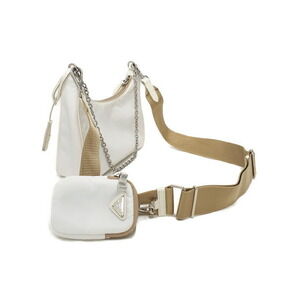 Prada Saffiano 2005 Shoulder ReEdition Leather White Chain Bag